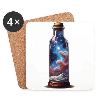 Univers en bouteille Esthétique de Style Bohème - Dessous de verre (lot de 4) - blanc - Devant