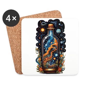 Galaxie in Flasche Boho Style Ästhetik - Untersetzer (4er-Set) - Weiß - Vorne