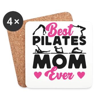 Instructeur de Pilates Professeur Maman - Dessous de verre (lot de 4) - blanc - Devant