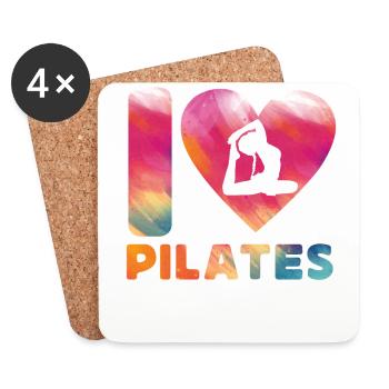 Instructeur de Pilates Enseignant Cœur - Dessous de verre (lot de 4) - blanc - Devant