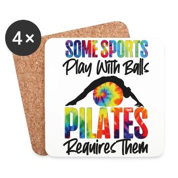 Pilates Instructor Teacher Tie Dye - Coasters (set of 4) - white - Front