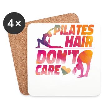 Instructeur de Pilates Enseignante Fille - Dessous de verre (lot de 4) - blanc - Devant