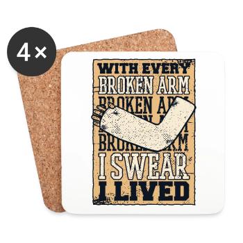 With Every Broken Arm I Swear I Lived Surgeon - Coasters (set of 4) - white - Front