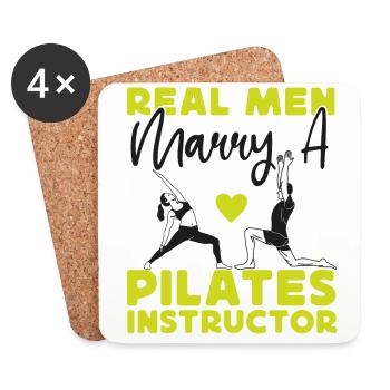 Pilates Instructor Teacher Husband - Untersetzer (4er-Set) - Weiß - Vorne