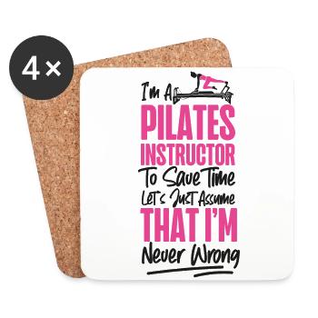 Pilates Instructor Teacher I'm A - Untersetzer (4er-Set) - Weiß - Vorne