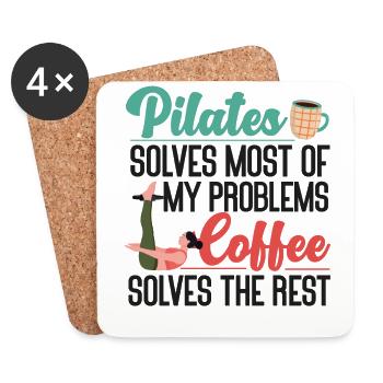 Pilates Instructor Teacher Coffee - Coasters (set of 4) - white - Front