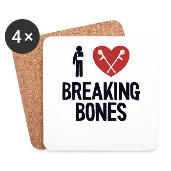 Ich liebe Breaking Bones Broken Arm Leg Surgeon Bone - Untersetzer (4er-Set) - Weiß - Vorne
