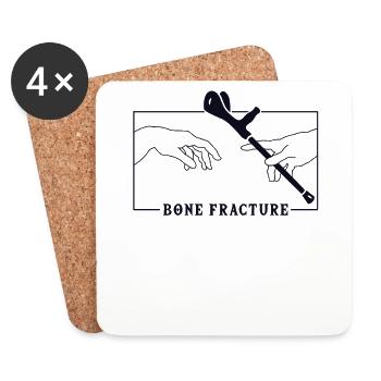 Michelangelo Creation of Adam Bone Fracture Bone - Coasters (set of 4) - white - Front