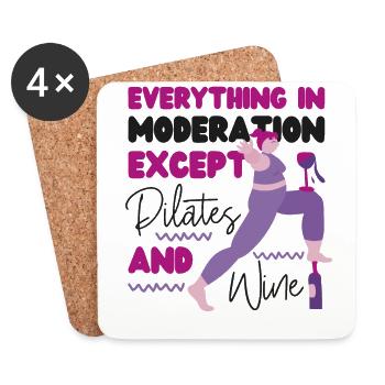 Instructeur de Pilates Professeur de vin - Dessous de verre (lot de 4) - blanc - Devant