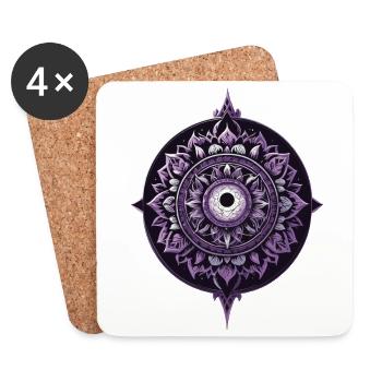 Mandala Design Aesthetic Pattern Spiritual - Coasters (set of 4) - white - Front