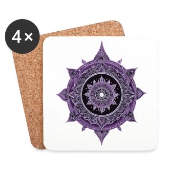 Mandala Design Aesthetic Pattern Spiritual - Coasters (set of 4) - white - Front