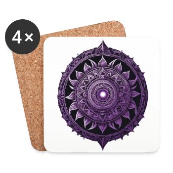 Mandala Design Ästhetisches Muster Spirituelles - Untersetzer (4er-Set) - Weiß - Vorne