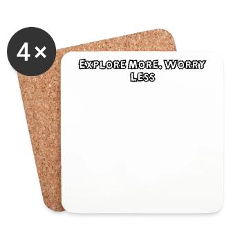 Hiking - Explore More, Worry Less - Coasters (set of 4) - white - Front