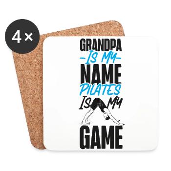 Instructeur de Pilates Enseignant Grand-père - Dessous de verre (lot de 4) - blanc - Devant