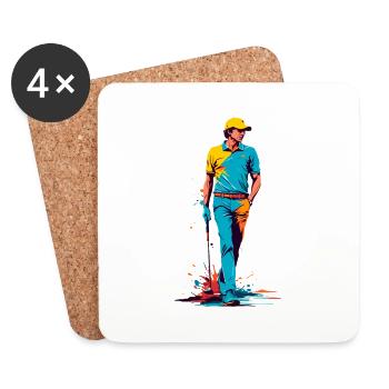 Golfspieler Design Aesthetic Golfer Sport - Untersetzer (4er-Set) - Weiß - Vorne