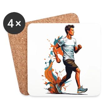 Streetwear Joggen Ästhetischer Fitness Style - Untersetzer (4er-Set) - Weiß - Vorne