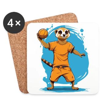 Erdmännchen Handballspieler Streetwear Aesthetic - Untersetzer (4er-Set) - Weiß - Vorne