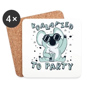 Koalafied To Party Koalabear Eucalyptus Lover - Coasters (set of 4) - white - Front