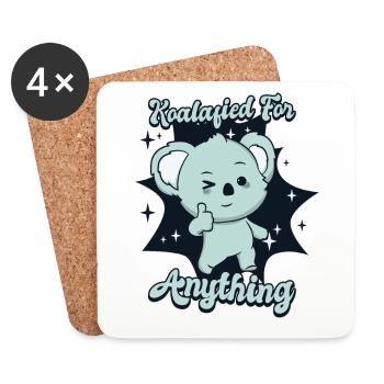 Koalafied For Anything Koalabear Amoureux de l'eucalyptus - Dessous de verre (lot de 4) - blanc - Devant