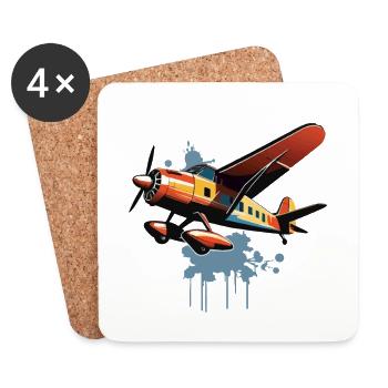Model Airplane Pilot Airplane Hobby Design - Coasters (set of 4) - white - Front