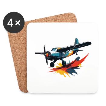 Model Airplane Pilot Airplane Hobby - Coasters (set of 4) - white - Front