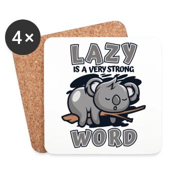 Paresseux est un mot très fort Koalabear Eucalyptus - Dessous de verre (lot de 4) - blanc - Devant