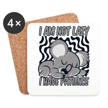 I'm Not Lazy I Have Patience Koalabear Eucalyptus - Coasters (set of 4) - white - Front