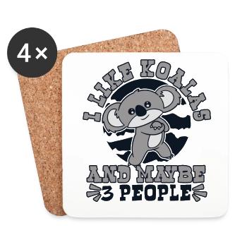 I Like Koalas And Maybe 3 People Koalabear - Coasters (set of 4) - white - Front