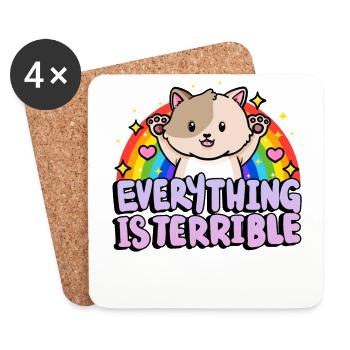 Everything is horrible sarcasm rainbow - Coasters (set of 4) - white - Front