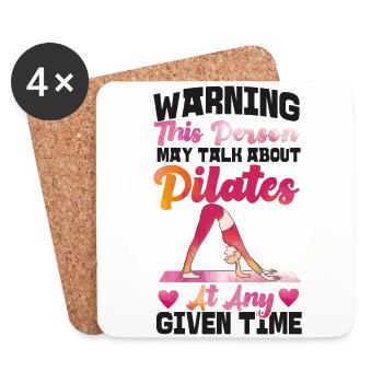 Avertissement de l’instructeur de Pilates - Dessous de verre (lot de 4) - blanc - Devant