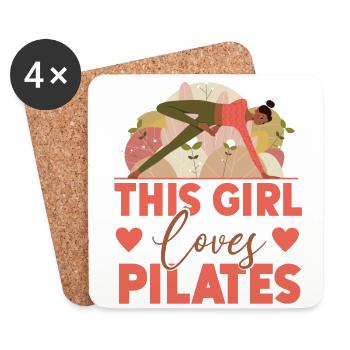 Pilates Instructor Teacher Girl - Coasters (set of 4) - white - Front