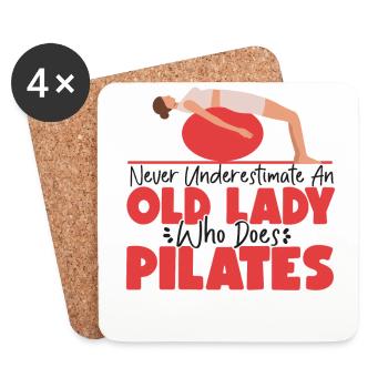 Instructeur de Pilates Professeur Grand-mère - Dessous de verre (lot de 4) - blanc - Devant