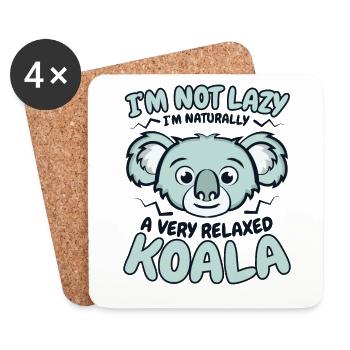 A Very Relaxed Koala Koalabear Phascolarctos - Coasters (set of 4) - white - Front