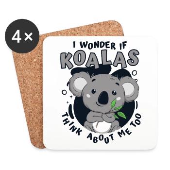Think About Me Too Koalabear Eucalyptus Lover - Coasters (set of 4) - white - Front