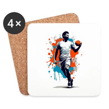 Handball Player Streetwear Iconic Style Design - Coasters (set of 4) - white - Front
