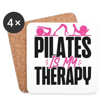 Instructeur de Pilates Professeur de Pilates - Dessous de verre (lot de 4) - blanc - Devant