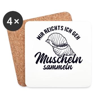 Mir reichts ich geh Muscheln sammeln Seashell - Untersetzer (4er-Set) - Weiß - Vorne