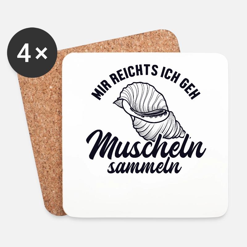 Mir reichts ich geh Muscheln sammeln Seashell - Untersetzer (4er-Set) - Weiß
