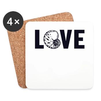 Love Shell Shelling Bag Bivalvia Hunter Seashell - Coasters (set of 4) - white - Front