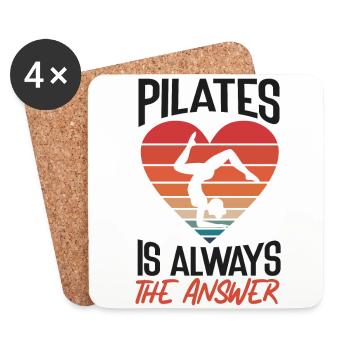 Instructeur de Pilates Professeur Rétro - Dessous de verre (lot de 4) - blanc - Devant