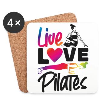 Instructeur de Pilates Professeur en direct - Dessous de verre (lot de 4) - blanc - Devant