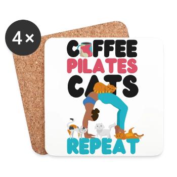 Instructeur de Pilates Professeur Café - Dessous de verre (lot de 4) - blanc - Devant