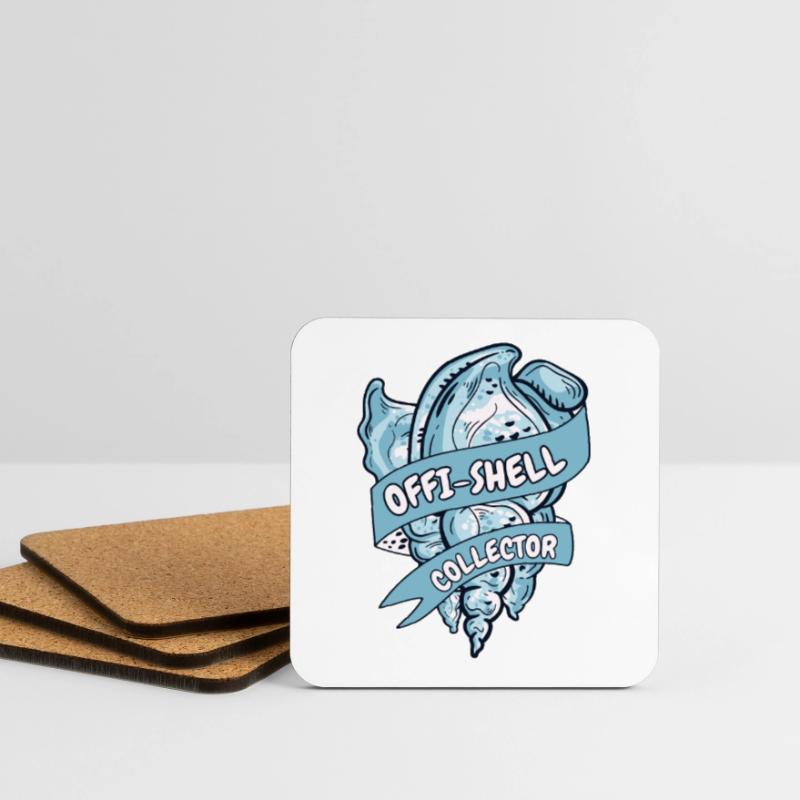 Offishell Collector Shell Shelling Bag Seashell Coasters (set of 4)