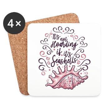 Ce n’est pas de la thésaurisation Sac à coquillages Bivalvia Seashell - Dessous de verre (lot de 4) - blanc - Devant