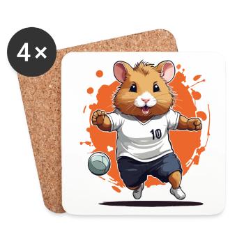 Handballspieler Hamster Streetwear Ikonischer Stil - Untersetzer (4er-Set) - Weiß - Vorne