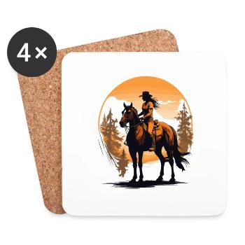 Aesthetic Horses Iconic Rider Design - Coasters (set of 4) - white - Front