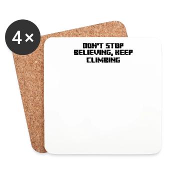 Hiking - Don't Stop Believing, Keep Climbing - Coasters (set of 4) - white - Front