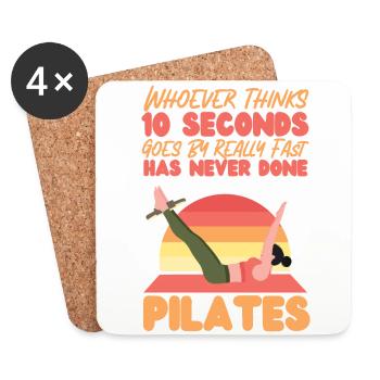 Instructeur de Pilates Professeur Rétro - Dessous de verre (lot de 4) - blanc - Devant