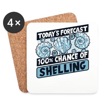 100 % de chances de bombarder le coquillage Bivalvia - Dessous de verre (lot de 4) - blanc - Devant