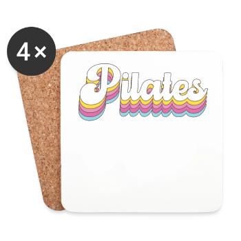 Instructeur de Pilates Professeur Rétro - Dessous de verre (lot de 4) - blanc - Devant